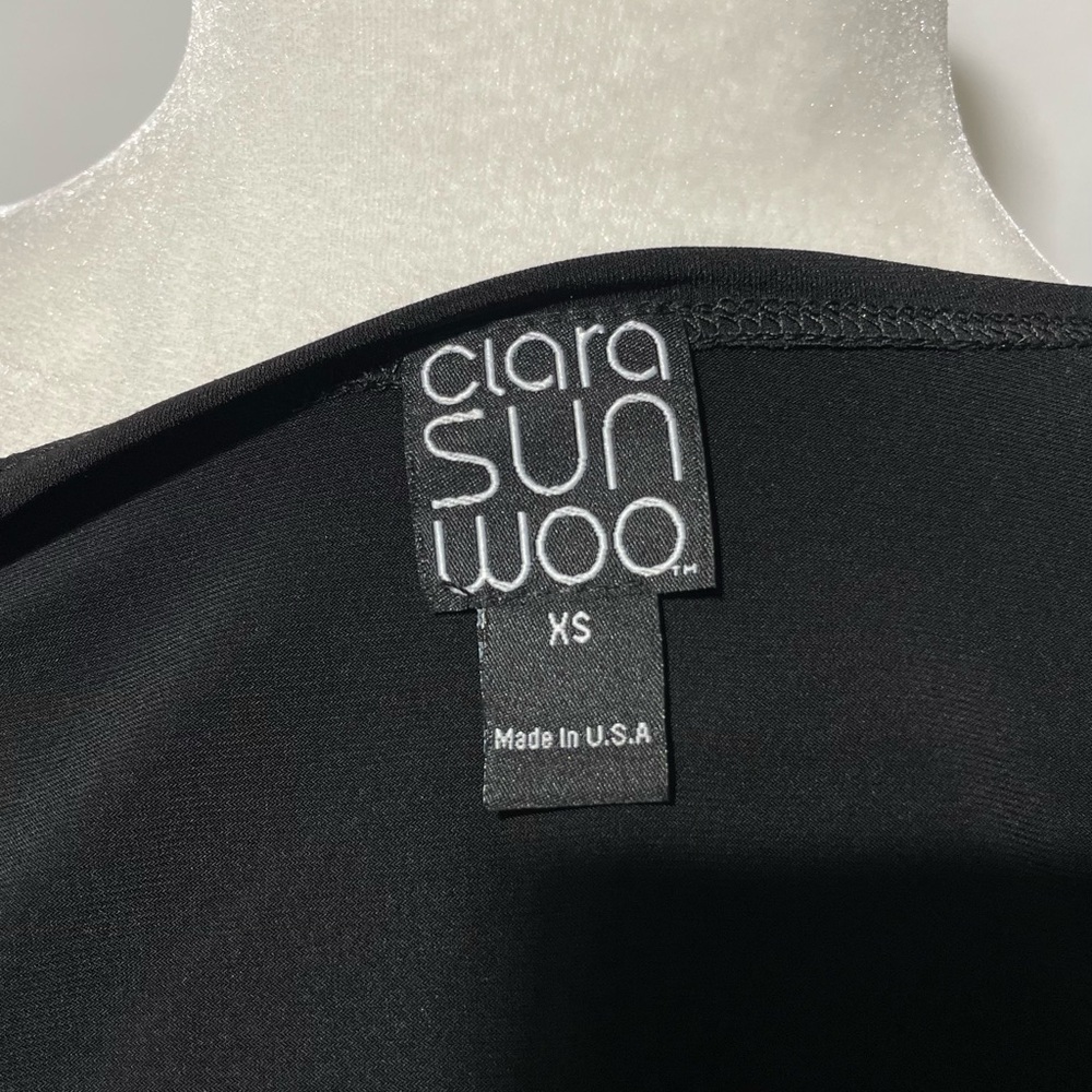 New Clara Sun Woo Modern Tie Front Cardigan Solid Black Size XS - Picture 13 of 16